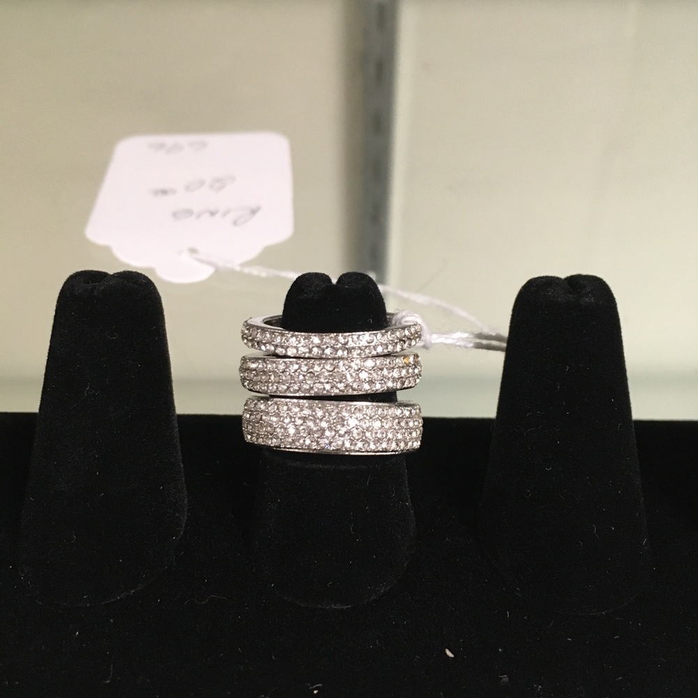 Set of 3 rhinestone rings
